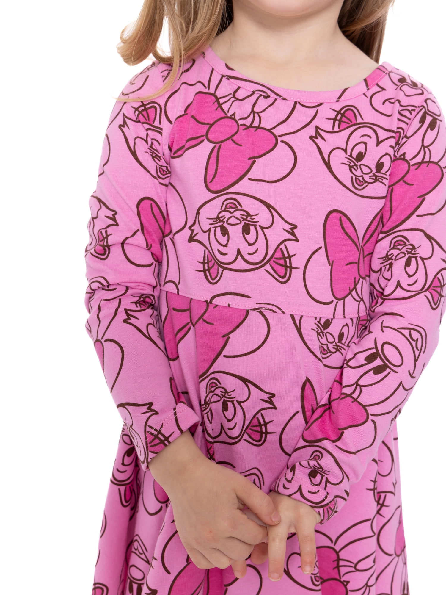 Minnie Mouse Toddler Girls Print Dress with Long Sleeves, Sizes 12M-5T -  Walmart.com