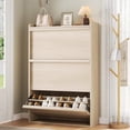 thumbnail image 3 of Bingirl Armoire à Chaussures avec 3 Tiroirs Basculants, Organisateur de Rangement pour Chaussures Moderne avec Tablettes Réglables à 3 Niveaux, Armoire à Chaussures Autoportante Dissimulée pour Entrée, Couloir, Salon - Naturel, 3 of 5