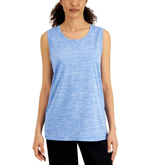 Karen Scott Womens Space Dyed Tunic Tank Top Ultramarine L