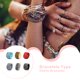 thumbnail image 3 of Brazalete de grava bohemio Qarigey cuero Vintage Punk piedras de cristal Rojo 19cm 4cm, 3 of 6