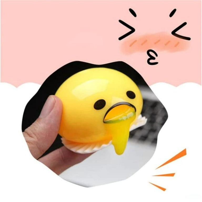 10 Pcs Cute Yellow Round Sucking and Vomiting Lazy Yolk Vomiting Yolk  Slime, Vomiting Yolk Balls, Prank Toys Fidget Toys 