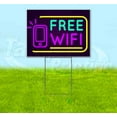 thumbnail image 1 of Neon Brick Free Wifi V3 (18" x 24") Yard Sign, Includes Metal Step Stake, 1 of 6