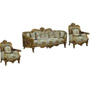 Luxury Antique-Bronze & Jacquard 30016 BELLAGIO Sofa Set 3 EUROPEAN FURNITURE