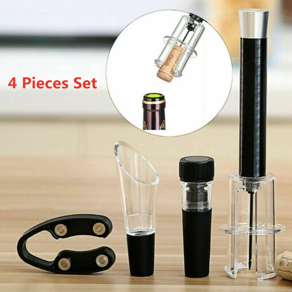  Wine Opener,Wine Air Pressure Pump Bottle Opener Set,Simple Wine  Pump Cork Remover Accessory Tool Kit With Foil Cutter, Wine Aerator Pourer  and Vacuum Stopper(4PCS),Wine Lover Gift Set.: Home & Kitchen