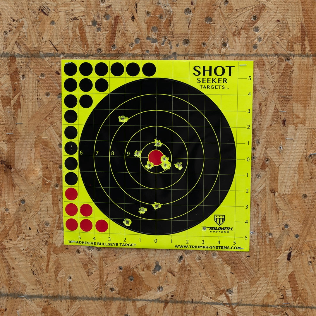Triumph Systems, Target Shot Seeker 10 Inch Adhesive Bullseye Target , Shooting Target 12in x 12in, 10 Pieces
