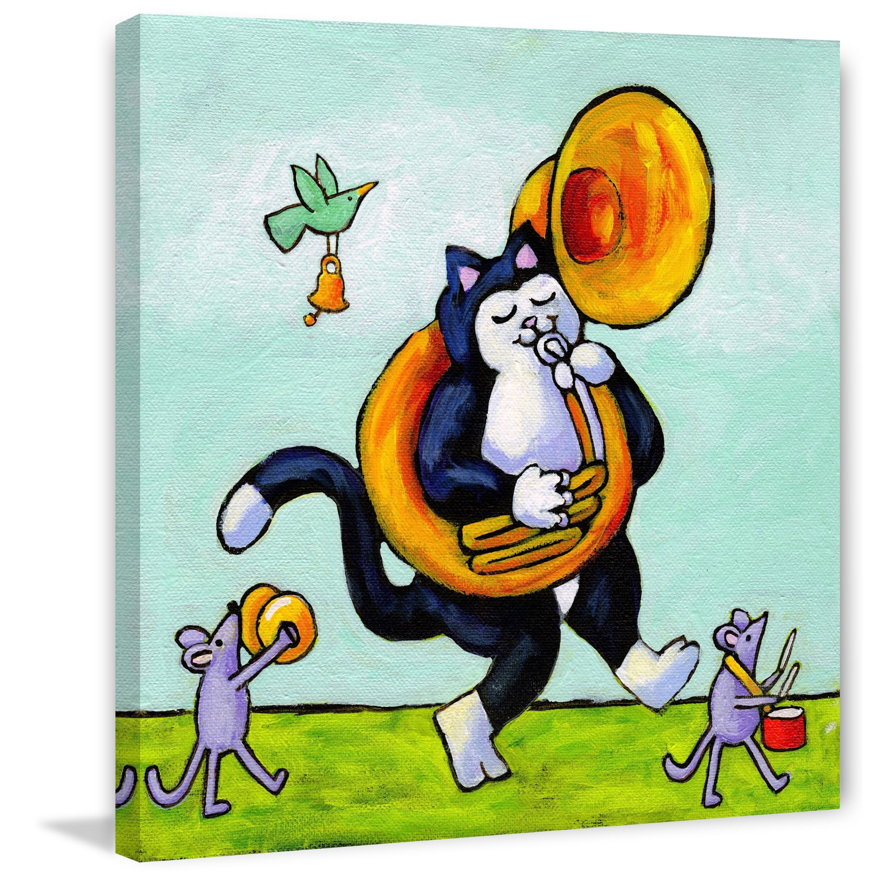 Marmont Hill "John Phillips Sousa Cat" by Janet Nelson Painting Print on Wrapped Canvas