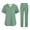 Green #29, variant on Nurse Scrubs for Women Set Short Sleeve V Neck Medical Scrub Tops and Cargo Wide Leg Pants Solid Breathable Wrinkle-Resist 2 Pieces Outfit, S