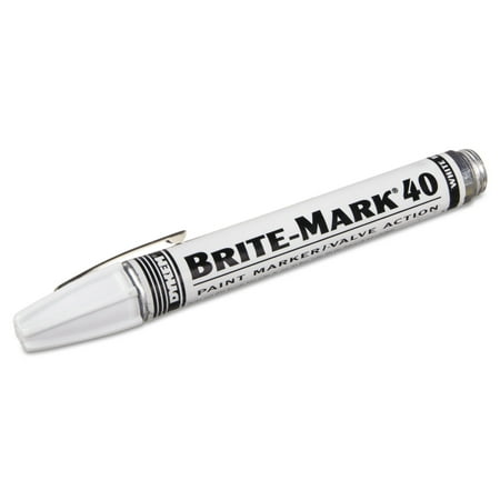 White Bullet Tip - BRITE-MARK 40 Paint Marker, Bullet Tip, White