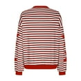 thumbnail image 6 of Red Hoodies for Women Oversized Sweatshirt for Women Fashion Long Sleeve Striped Sweatshirts Crewneck Shirts Outfits Fall Tops for Women 2025, 6 of 6