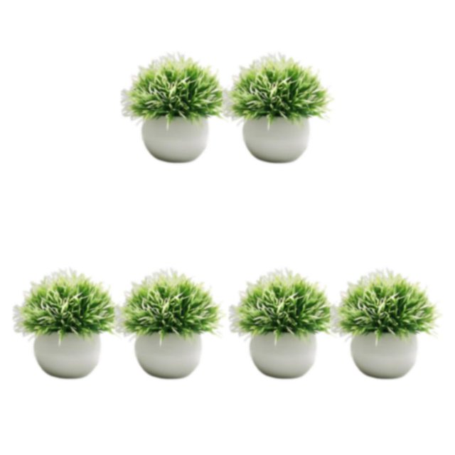 maskred 2pieces Potted Simulation Plants Wide Application For Any Space Decoration Faux Grasses For Decor Clear white 3Set