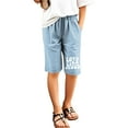 thumbnail image 4 of Toddler Kids Girls Casual Bermuda Shorts Drawstring Elastic Waistband Beach Shorts 3-13 Years, 4 of 4