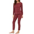 thumbnail image 4 of Unique Bargains Women's Pajama Soft Round Neck Nightwear Elk Lounge Sleepwear Sets, 4 of 5