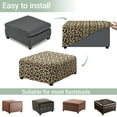 thumbnail image 5 of Xoenoiee Brown Leopard Print Ottoman Cover, Stretch Square Velvet Ottoman Slipcovers Foot Stool Cover for Living Room, Folding Storage Furniture Protector with Elastic Bottom, Machine Washable, L, 5 of 7