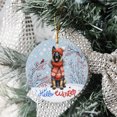 thumbnail image 3 of Hello Winter Belgian Malinois Smiling in Red Scarf Hat Welcome Christmas Ceramic Round Ornament Sheepdog Dog Lover Gifts Home Tree Decor - 00017, 3 of 5