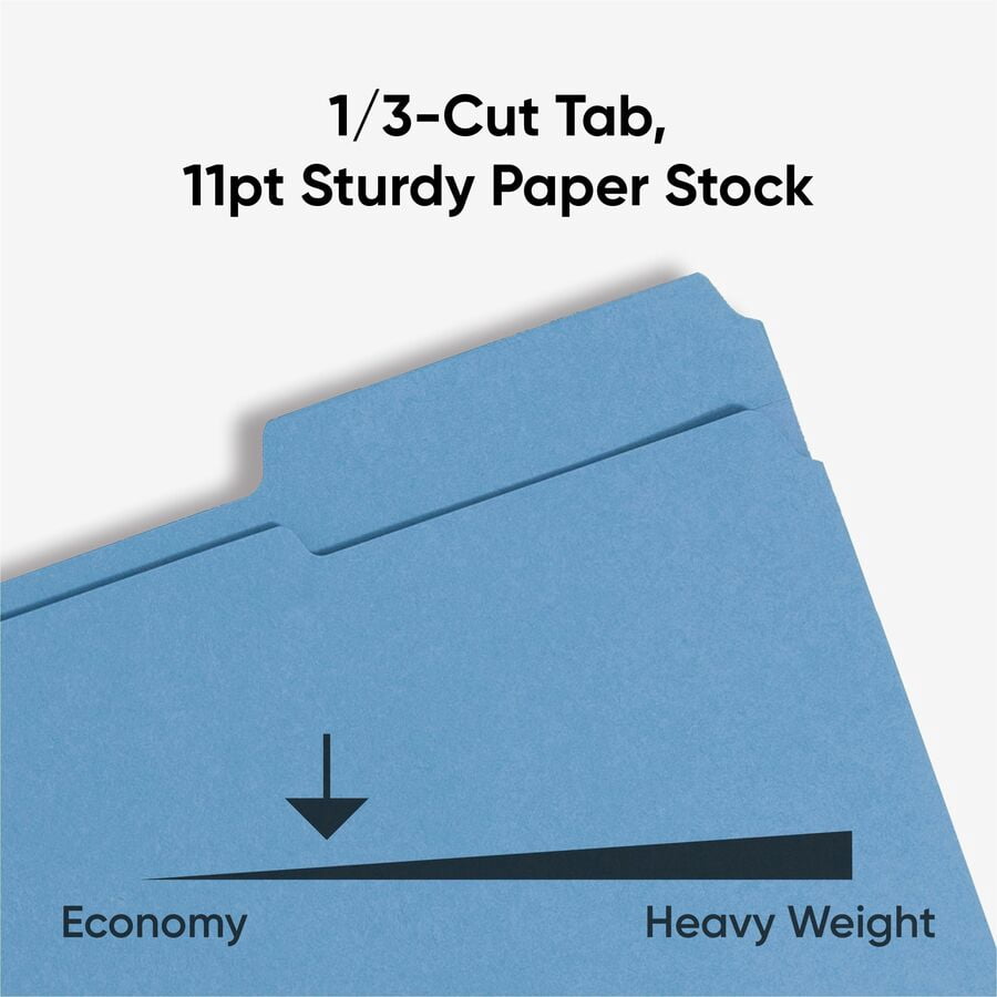 Smead Colored Fastener Folders Reinforced Tabs Blue 50/BX Ltr (12040)
