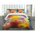 thumbnail image 3 of Ambesonne Astrology Quilted Bedspread Set 3 Pcs, Rainbow Colored Chart, King Size, Multicolor, 3 of 5