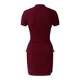 thumbnail image 6 of Riforla Women's Short Sleeve Turtle Neck Bodycon Mini Tank Short Party Dress Elegant Dress for Women Red L, 6 of 10
