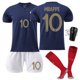 thumbnail image 1 of 2023 Men's and Women's France Home World Cup MBAPPE 10# Navy Blue Football Team Jersey Set Children's Sports Running Football Jersey Set Boys Girls: 18 Size, 1 of 2