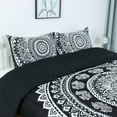 thumbnail image 4 of PiccoCasa 3Pcs Full Size Comforter Set All-Season for Bedding, Full Bohemian Black, Includes 1 Comforter, 2 Pillow Cases, 4 of 7