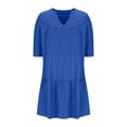 thumbnail image 6 of Dresses for Women Plus Size Fashion Fashion Casual Solid Color V-neck Linen Long Dress Maxi Beach Dresses, 6 of 7