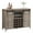 Grey, variant on Roromall Farmhouse Wine Bar Cabinet with Sliding Barn Door, Kitchen Coffee Bar Cabinet w/ 16 Wine & Glass Rack, Storage Shelves, Rustic Buffet Sideboard for Dining Living Room