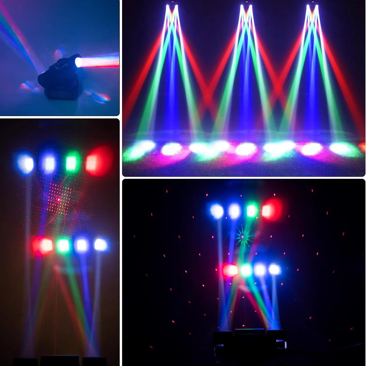 2-Arm Moving Head DJ Stage Light with RGBW Beams & Starlight Effects - 540° Pan 360° Tilt - DMX & Sound Control for Parties Events - Dual Head Disco Light