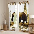 thumbnail image 3 of Homewish Wildlife Bear Black Out Curtains for Kids Teens,Jungle Animal Curtains Pack of 2 (42x63 Each),Green Brown Bedroom Curtains,Super Cozy Room Decor, 3 of 6