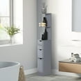 thumbnail image 2 of HOMCOM Narrow Bathroom Floor Cabinet with Drawer, Open Shelves, 2 of 10