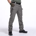 thumbnail image 2 of hoksml Pantalon Cargo Ripstop pour Hommes Couleur Unie Multiples Poches Pantalon Tactique de Randonnée Pantalon de Travail Militaire Liquidation d'Été, 2 of 7