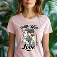 thumbnail image 5 of Faith Hope Love Christian T-Shirt | Cross Butterfly Floral Graphic Tee, Black, Size S, 5 of 6