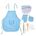 thumbnail image 1 of DIY Kid Cooking Baking Set Kitchen Role Play Apron Children Cooking Toys GiftBlue Dot, 1 of 4