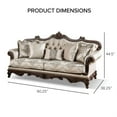 thumbnail image 6 of Furniture of America Adelaide Beige Tufted Fabric Sofa in Dark Cherry, 6 of 7