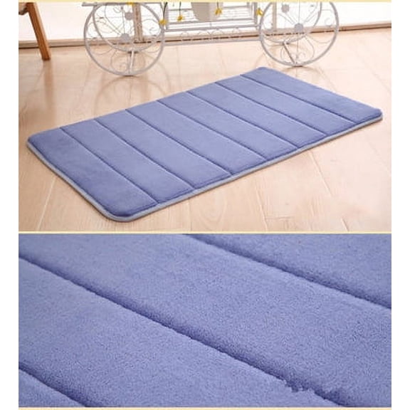Namzi Luxury Bathroom Rug Mat, Extra Soft and Absorbent Microfiber Bath Rugs, Non-Slip Plush Shaggy Bath Carpet, Machine Wash Dry, Bath Mats for Bathroom Floor,Stripe - Blue