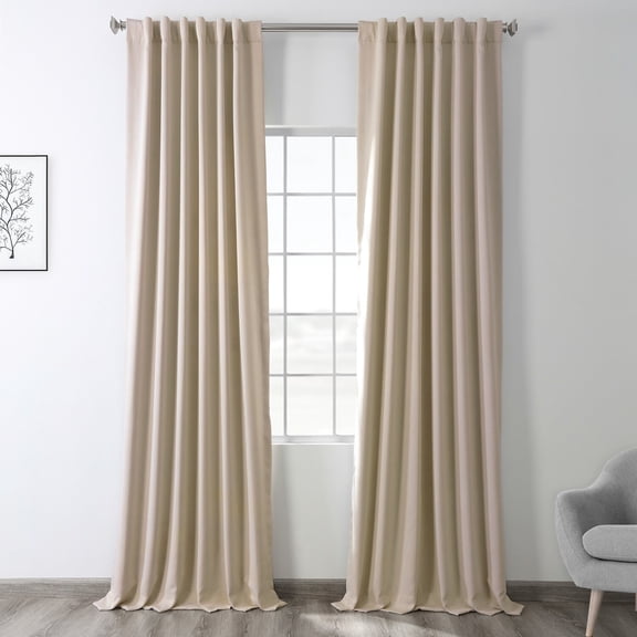 Eggnog Pole Pocket Blackout Room Darkening Curtain (1 Panel), Eggnog, 50W X 63L