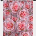 thumbnail image 4 of Pink Rose Blackout Curtains for Bedroom Flower Blossoms Romantic Flower 3D Printed Thermal Insulated & Light Blocking Window Curtains for Living Room W55 x L63 Inch, 4 of 5