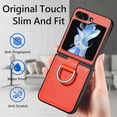 thumbnail image 4 of for Samsung Galaxy Z Flip 5 Case, PU Leather Protective Cover with Ring Flip Phone Case Samsung Galaxy Z Flip5 ZH Orange, 4 of 18