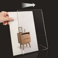 thumbnail image 1 of Paokuoon Acrylic Display Stand Acrylic Sign Holder 3Pcs Clear Water Resistant Slanted Table Display Stand for Office Restaurant, 1 of 7