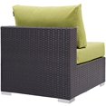 thumbnail image 3 of Modway Convene Aluminum and Rattan Patio Armless Chair in Espresso/Peridot, 3 of 4