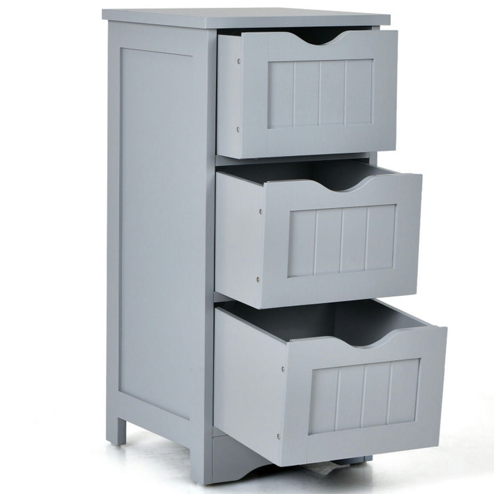 Finihen Bathroom Storage Cabinet, Bathroom Floor Cabinet, Bathroom Floor Freestanding Storage Organizer with 3 Drawers, for Bathroom, Living Room, Bedroom, Kitchen, Gray Finihen Bathroom Storage Cabinet, Bathroom Floor Cabinet, Bathroom Floor Freestanding Storage Organizer with 3 Drawers, for Bathroom, Living Room, Bedroom, Kitchen, Gray