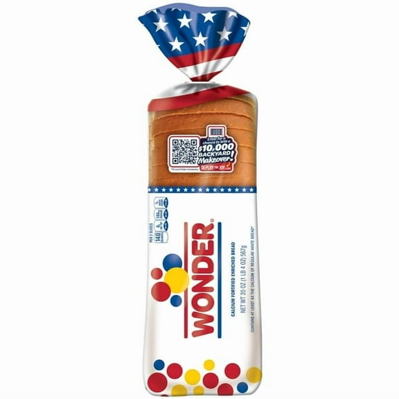 2 Pack Wonder Bread Classic White Sandwich Bread, Sliced White Bread, 20 oz Loaf, Shelf-Stable