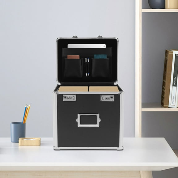 Miumaeov Locking File Box 14" L*10" W*13" H Documents Storage Box for Filing Letters with Combination Lock Multiple Slots Large Size