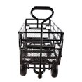 thumbnail image 5 of Black Heavy Duty Double Fence Utility Wagon Cart with 600Lb Capacity - Inflatable Tires for Garden, Yard & Outdoor Use, 5 of 11