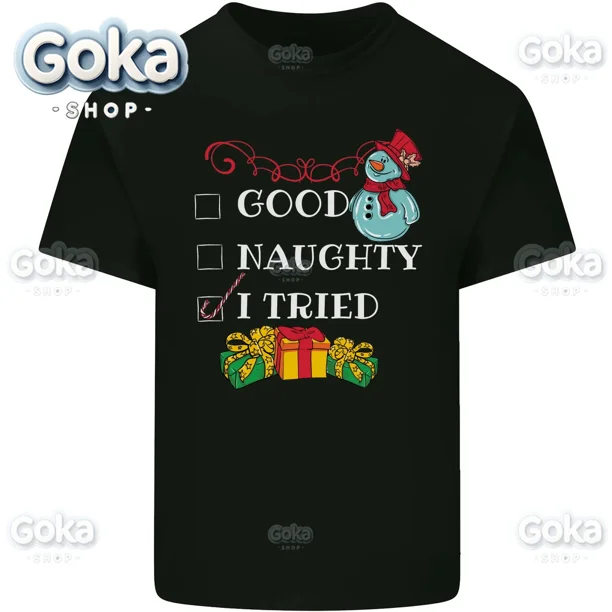 Camisetas gráficas Good Naughty I Tried ropa para hombre partes superiores nuevas y camisetas Camiseta estampada de algodón para mujer ropa Y2K camiseta divertida bonita