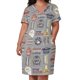 thumbnail image 2 of BONES - PROGRAMA DE TV - COLLAGE DE COLORES Vestido holgado con bolsillos Vestido elegante para mujer, 2 of 6