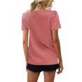 thumbnail image 3 of Sonducket Camiseta holgada de manga corta para mujer, camisetas de estilo informal, ropa de verano, regalo Prendas para la parte del cuerpo Rosado L, 3 of 6