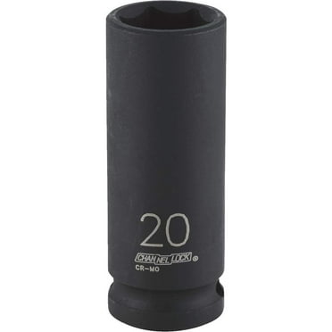 Channellock 1/2" Drive 20 mm 6-Point Deep Metric Impact Socket