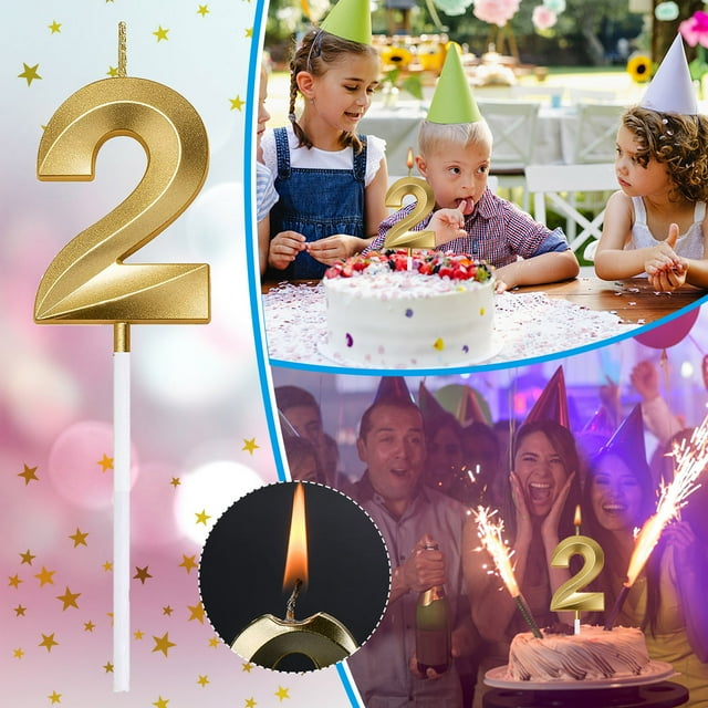 Birthday Number Candle 3D Shape Birthday Candle Decoration Birthday Cake Candle Grad Cap Topper Glitter