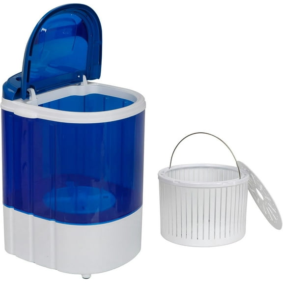 EIGHTNINE Portable Washing Machine, Single Tub Small Laundry Washer 5.7 lbs Washing Capacity for Apartments, Dorms,Traveling, RV, Semi-automatic Laundry 110V, Blue
