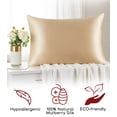 thumbnail image 3 of Mellanni Mulberry Silk Collection 19 Momme Gold Silk Pillowcase, Gift Box, Queen 20"x30", 3 of 8