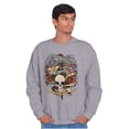 thumbnail image 5 of Love Kills Trust No One Skull Tattoo Sweatshirt for Men or Women Brisco Brands L, 5 of 6